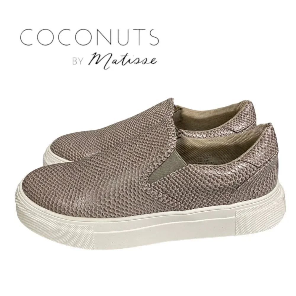 COCONUTS by MATISSE Gradient Ivory Lizard Women's Sneakers Loafers NEW 7.5